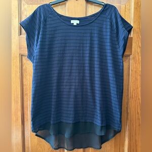 Charming Charlie Navy Striped Blouse